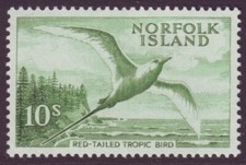 1960 NORFOLK ISLAND 10/- BIRD MINT UNHINGED - FULL GUM (A22995)