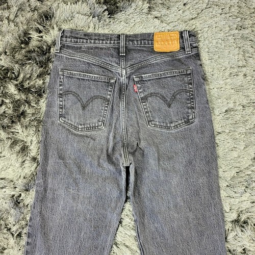 Jeans Levi's Premium Ribcage dritto alla caviglia donna 28 nero antracite Big E denim - Foto 17 di 22