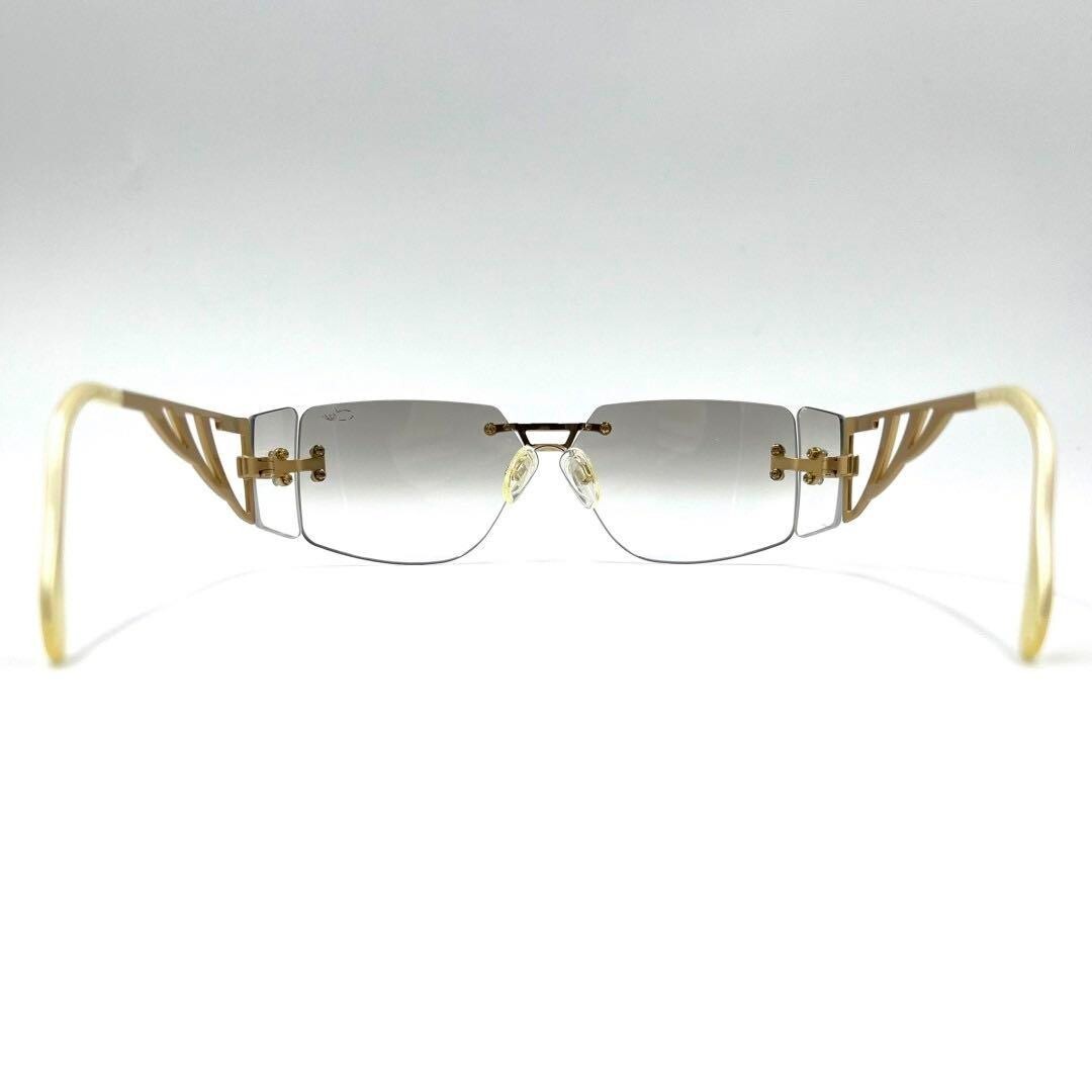 CAZAL MOD 926 Rimless Sunglasses, Gold/Silver, Rhinestones, Case