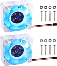 Geeekpi 2Pcs Quiet Pi Cooling Fan 40X40X10Mm, 4010 Fan DC 5V 3.3V Brushless CPU 