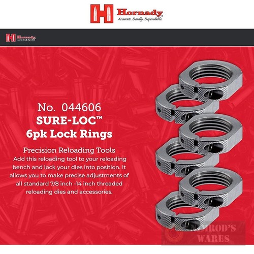 Hornady SureLoc LOCK RINGS 7/8"14 Dies Reloading Press 044606 FAST