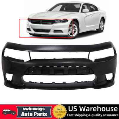For 2015-2023 Dodge Charger Front Bumper Cover Fascia Black Replacement