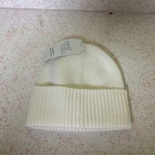 Time True White Beanie One Size Fits Most New