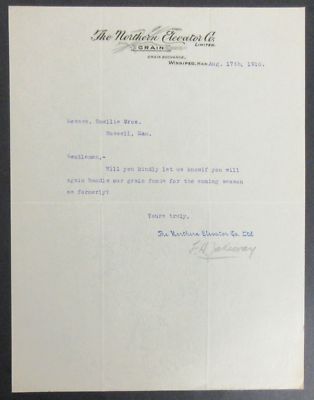 1910 The Northern Elevator Co. Limited Grain Exchange Letterhead