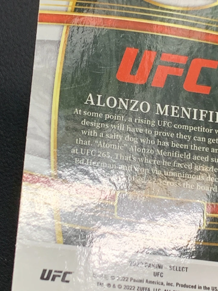 Alonzo Menifield 4 Blue Select UFC 2022 Panini - Image 4 of 4