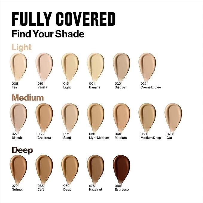 Revlon Colourstay Concealer Foundation Full Coverage Conceal Matte #015 Light