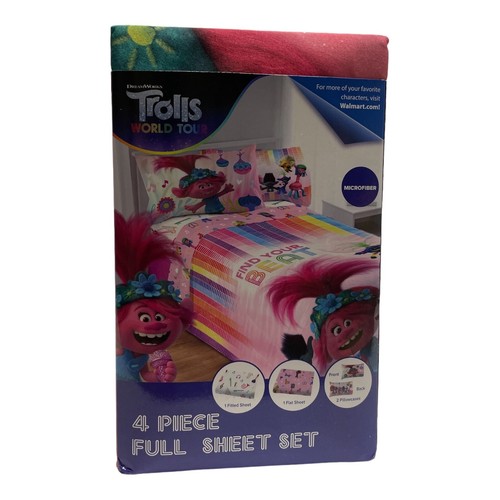 Trolls | DreamWorks-Poppy Set di lenzuola taglia intera | 4 pezzi | microfibra | nuovissimo - Foto 5 di 8