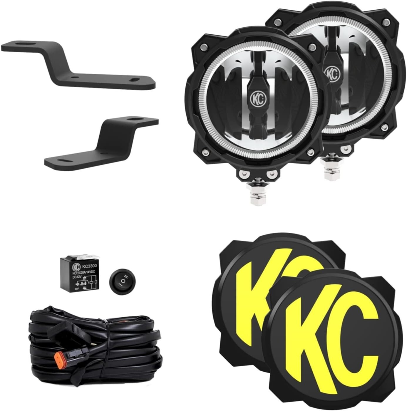 KC HiLiTES 97160 Gravity® Pro6 Wide-40 2-Light Ditch Kit for 2021+ Ford Bronco