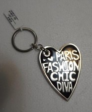Genuine Brighton Fashionista Diva E14910 Black  Red Silver-plated Heart Key Fob