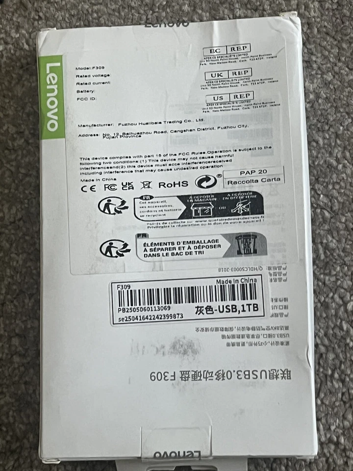 BRAND NEWOriginal Lenovo F309 2TB USB 3.0 External Hard Drive Disk For PC Laptop - Image 4 of 4