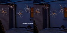 2x Black North Star LED Outdoor Christmas Xmas String Lights Homebase Ex Display