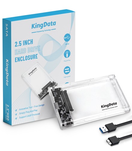 SSD Gehäuse 2,5 Zoll USB 3.0 SATA Gehäuse externer Caddy HDD Festplatte klar - Bild 1 von 10