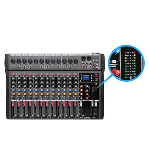 Pro 6/8/12/16 Channel Bluetooth Studio Audio Mixer Live Sound Mixing Console USB - Picture 2 of 52