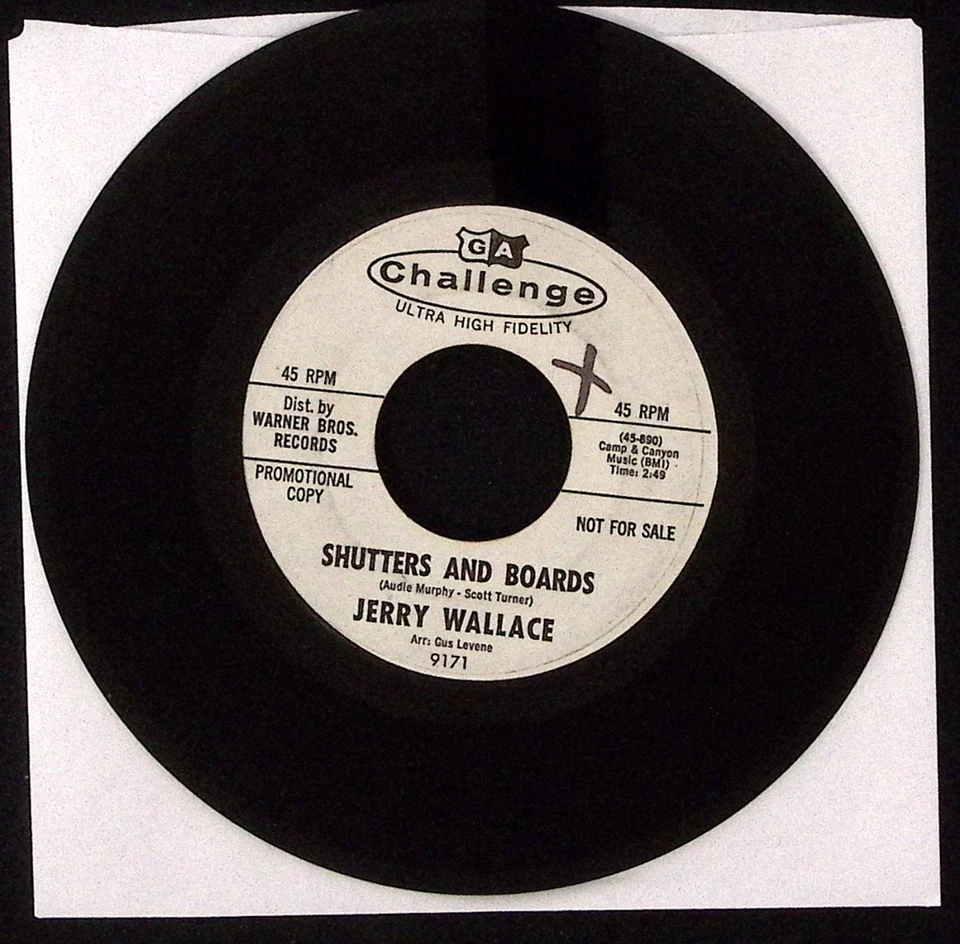 JERRY WALLACE AM I THAT EASY TO FORGET/SHUTTERS & BOARDS PROMO VINYL 45 VG 45-55 - Image 2 of 2