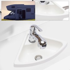 Boat RV Caravan Camper Triangle Acrylic Sink Small Corner Sink Kit with Faucet