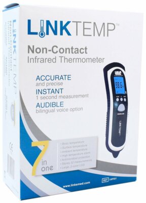 Links Medical LinkTemp Non-Contact Infrared Thermometer Audible Bilingual LMP001