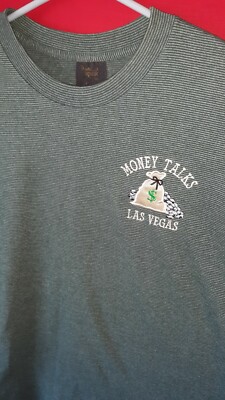 Las Vegas Gambling Vintage money talks t Shirt size XL embroidered vtg stripes