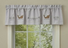 NEW Farmhouse LAUNDRY Window Valance Embroidered 60" x 14" Lined Cotton
