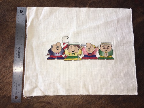 ziggy? Parlor quartet cross stitch Vintage Craft Needle Work Art Homemade - Picture 12 of 12