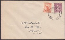 2 timbres à main NORFOLK IS 1940 CENSURE au verso de la couverture - affranchissement Australie.W655