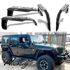 4PCS Front &Rear Fender Flares Kit For 2007-2018 Jeep Wrangler JK Steel Textured