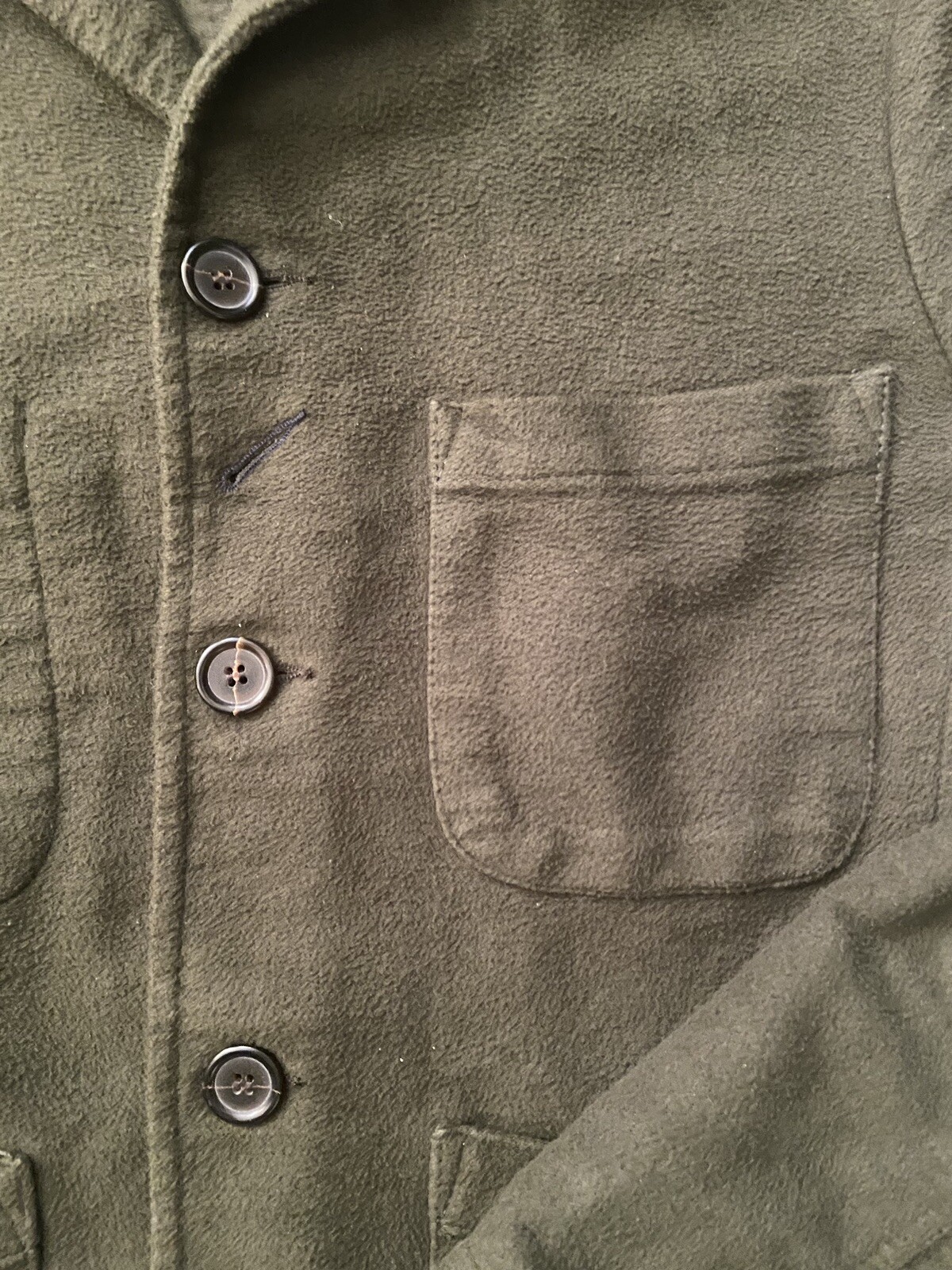 Universal Works Button Chore Jacket Coat Olive Gr… - image 5