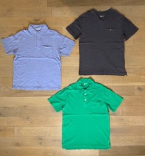 EUC Boys GAP Lot of 3 Polo  V-neck Shirts - Blue, Green,  Gray - MEDIUM 8 