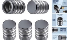 Tire Valve Stem Cap Cover - 5 Pack Tire Air Caps Metal with Universal Grey