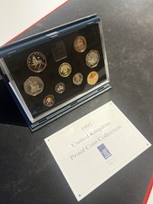 Rare 1992 Royal Mint Proof Set In Red Leather Case with Double Dated 50 Pence