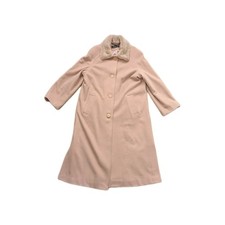 Cappotto Jacques Vert rosa lana cashmere collo pelliccia sintetica UK10 lusso inverno occasione