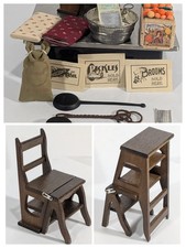 Franklin Mint american country store miniatures washboard bed warmer chair 1984