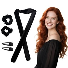 MOODKEY Heatless Curling Rod Headband, 38inch 1 Count Pack of 1 , Black