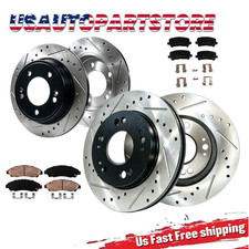 Front Rear Drilled Slotted Rotors Brake Pads Fit 2010-2011 Honda Pilot Acura Zdx Front Rear Drilled Slotted Rotors Brake Pads Fit 2010-2011 Honda Pilot Acura Zdx