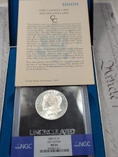 1882-CC Morgan Dollar GSA NGC MS64 w/ Box and CofA Cool Carson City Coin! #EEY6