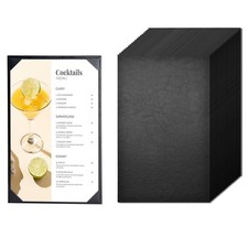 WeChef 20 Pcs 8.5"x14" Leather Restaurant Menu Covers Single Page Wine List Bar