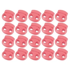 Plastic Spring Cord Locks, 20Pcs Shoe Lace Tie Lock (Rose)