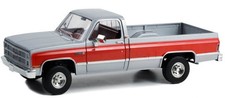GMC K-2500 Sierra Grande Wideside - 1984 - silver / red - Greenlight 1:18