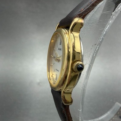 Seiko Alba Watch Women 19mm Silver Dial Gold Tone Oval V233-6270