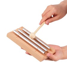 3-Tone Wooden Chimes With Mallet Percussion Instrument For Prayer Yoga