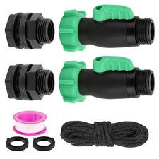 wtxhhy 2 Pack Rain Barrel Spigot Kit, 3/4" GHT Heavy Duty Plastic Water Hose ...