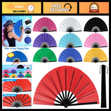 10 PCS Large Folding Hand Fans - 13" Popping Clacking for Dance, Weddings, Raves