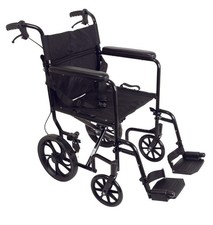 Compass Health ProBasics Aluminum Transport Chair with 12-Inch Wheels, 300 lb We