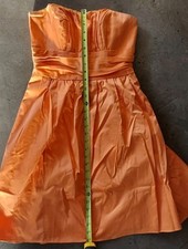 Womens DAVIDS BRIDAL Orange Dress Bridesmaid Wedding Strapless XS 4 Homecoming