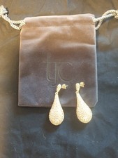 NEW YELLOW CUBIC ZIRCONIA TEARDROP EARINGS NEW AND BOXED Free P&P, STUNNING GIFT