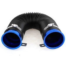 75mm Inner Dia Car Cold Air Intake Flexible Induction Pipe Kit Hose Blue Black