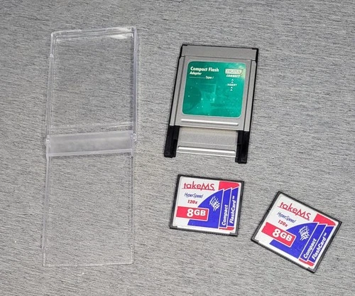 Digitus PCMCIA Compact Flash Adapter Typ I + 2x takeMS CF-Card Karte 8GB 120x