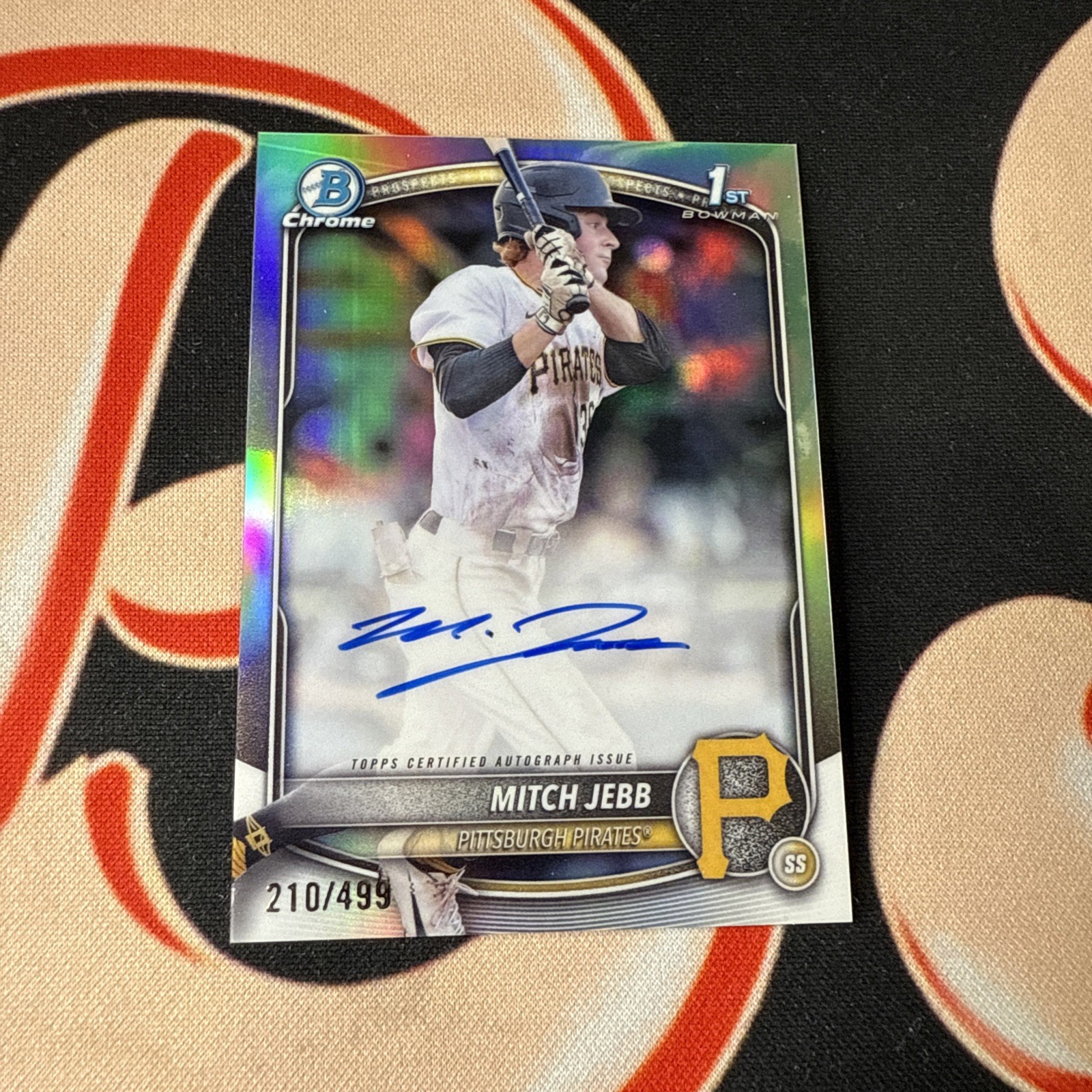 2025 BOWMAN CHROME 1ST MITCH JEBB CPA-MJ PIRATES REFRACTOR AUTO /499