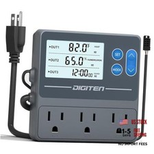 Reptile Temp Humidity Controller with Timer Outlet Temperature Control,