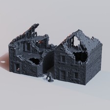 Ruined City  House Set 1  Wargame Terrain  FDM printed