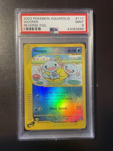PSA 9 Wooper Reverse Holo - 117/147 - Aquapolis - Pokemon - Read Description